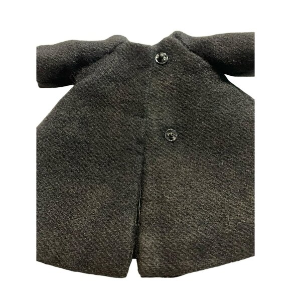 Vintage Barbie Black Wool style Blend Coat Satin Lining & Button Closure - Picture 4 of 4